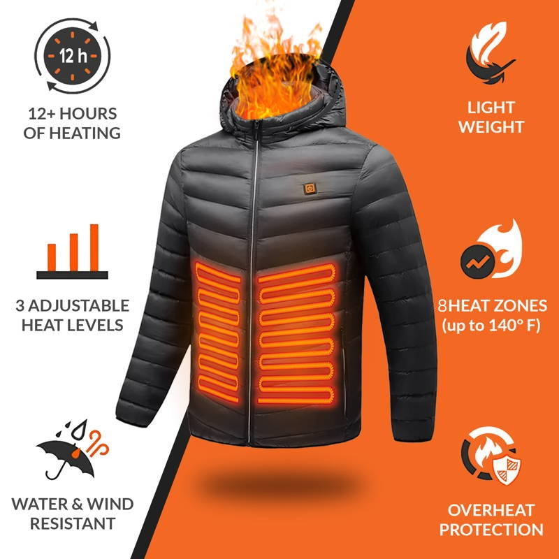 Men's 8 Zones Heated Puffer Jacket