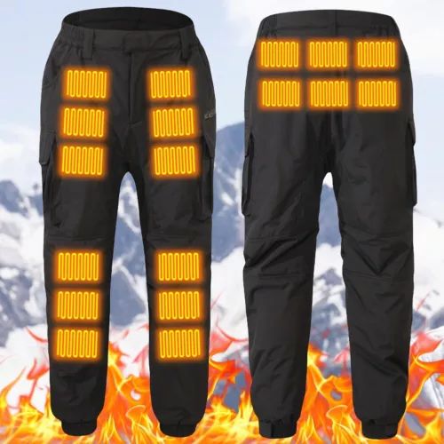 Men Women Electric USB Heated Pants Winter Warmer Trousers Multi-pocket Overalls
