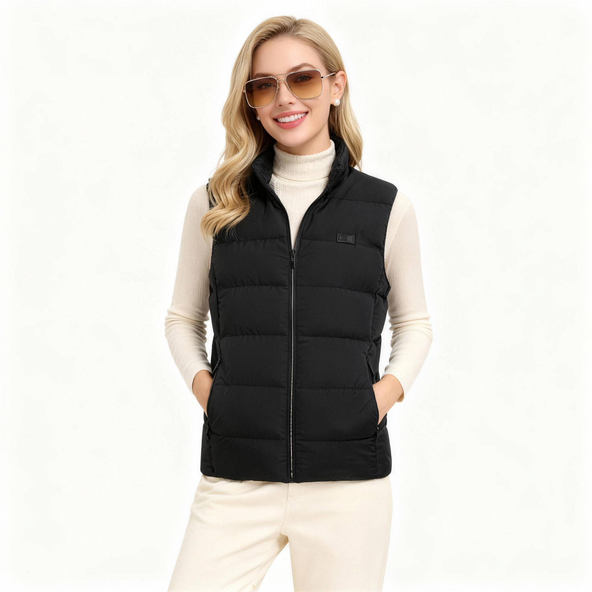 Women (With Battery Pack)2025 Updated Version Two-touch 15Heat Zones LED Controller Heated Vest For